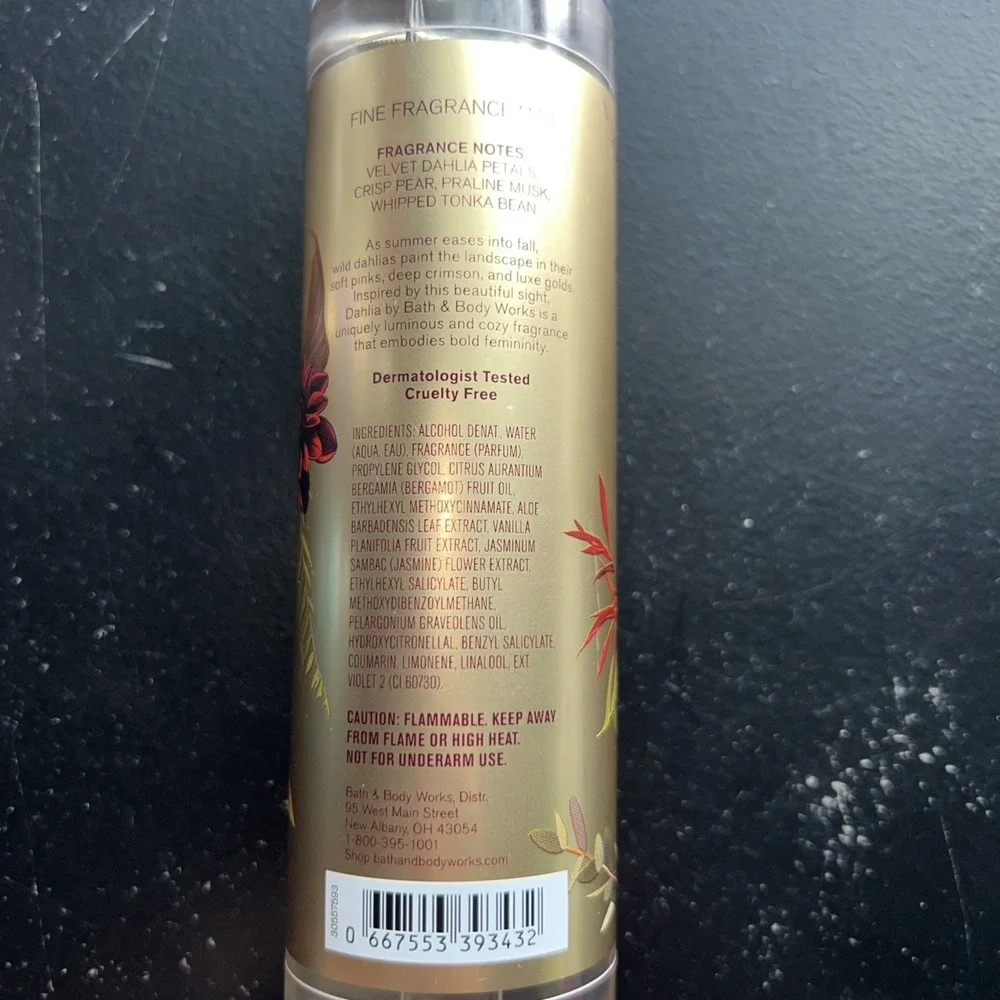BATH & BODY WORKS Dahlia Scent Fine Fragrance Body Mist Spray Floral 8 fl Oz New
